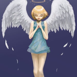 天使の祈り（イラスト）ブルー