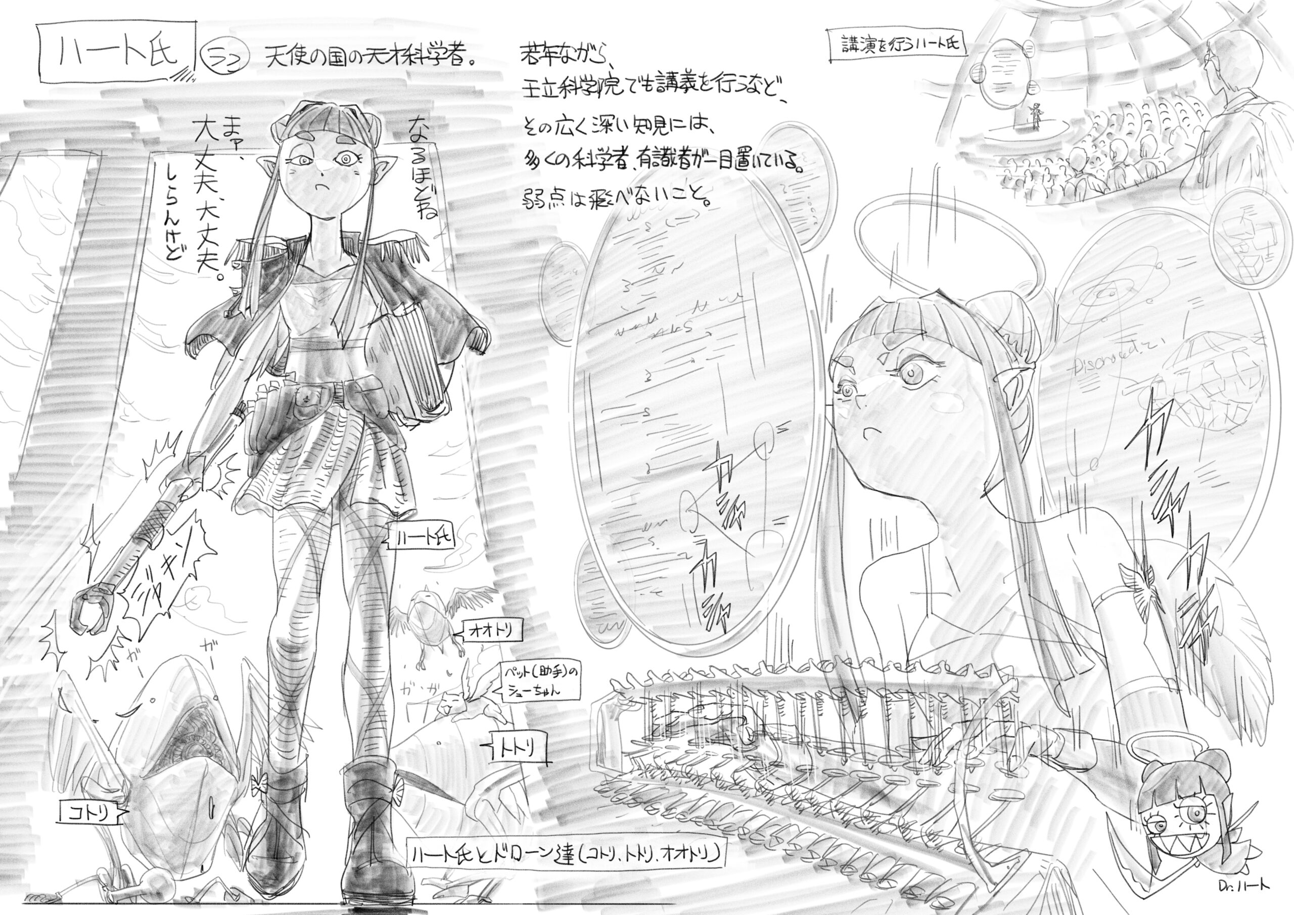 天使、ハート氏、キャラクターシート