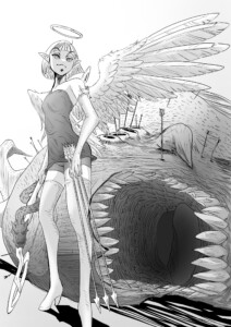 トビヲを撃墜、守護天使（イラスト、漫画）