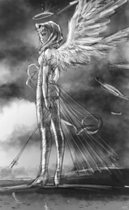 夕陽に佇むガチギレ（ガイアナ）ラフ画