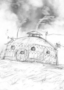 辺境天使の家屋（ラフイラスト）