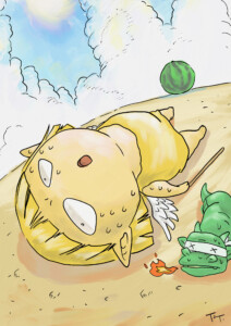 暑い、暑い、夏休み、天使の子