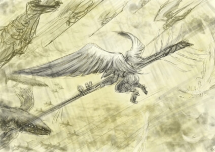 軌道都市最前線、戦う守護天使部隊（イラストラフ）